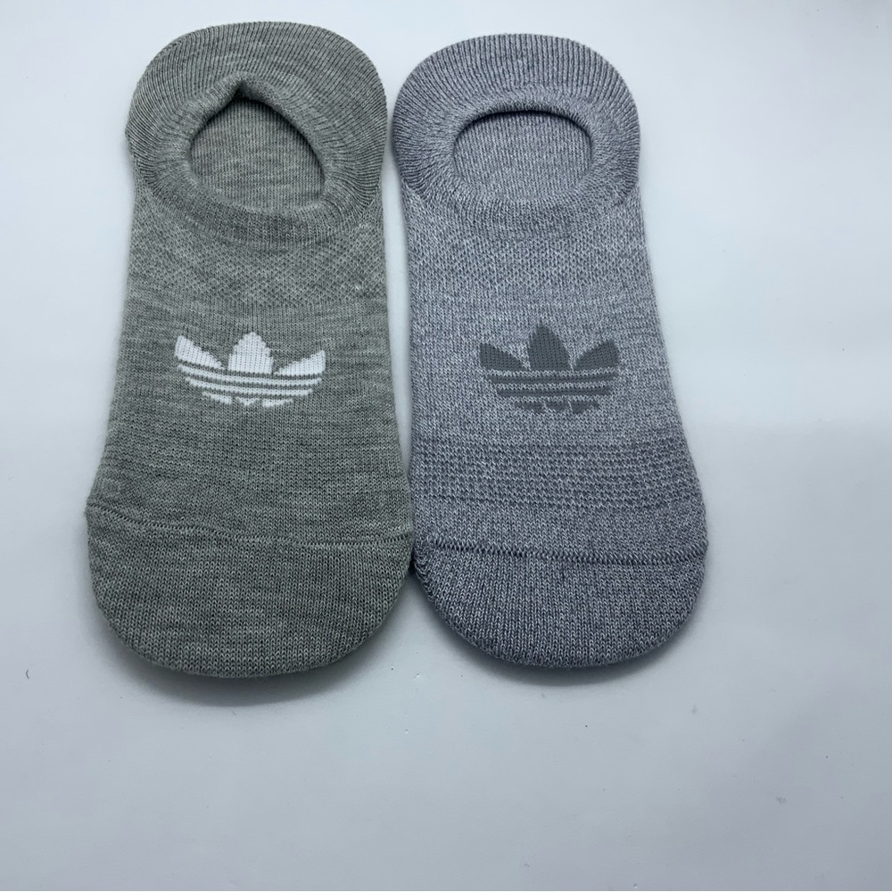 Adidas Men's Gray and Light Gray No-Show Socks
